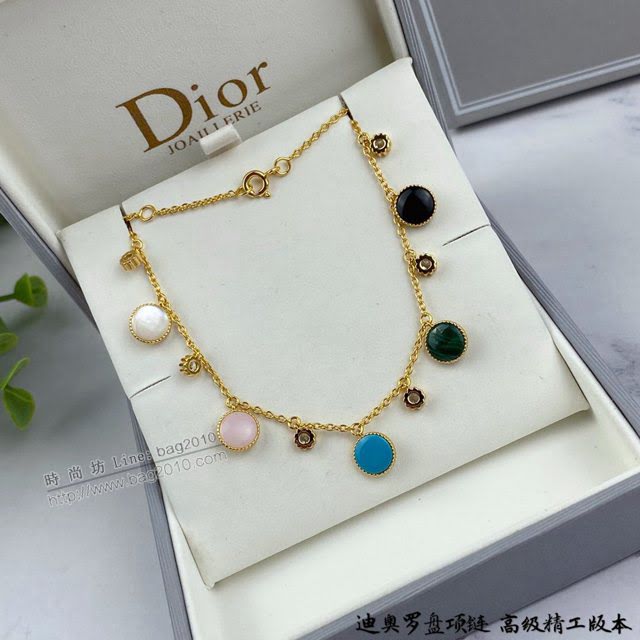 Dior飾品 迪奧經典熱銷款925雜色羅盤項鏈 雙面迪奧Dior八芒星項鏈  zgd1485